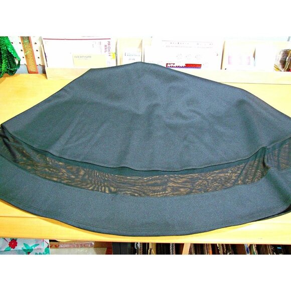 Brat Star Womens Black Elastic Waist Lace Strip Pull On Flare Satin Skirt Small - Picture 8 of 10